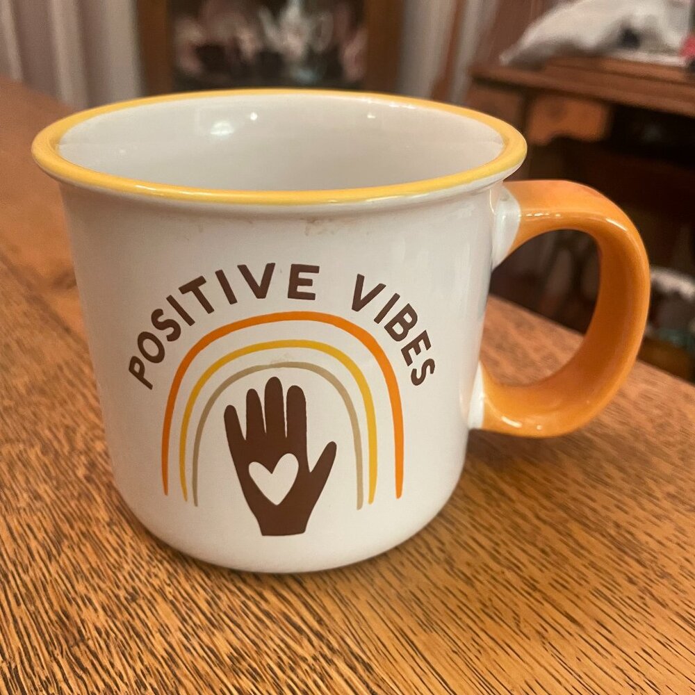 Positive Vibes Coffee Cup Mug by Clay-Art